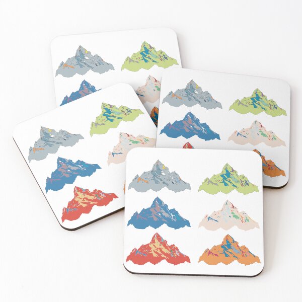 Item preview, Everest Set of Six - Geometric Alpine Peak Art designed and sold by iampaulmorris.