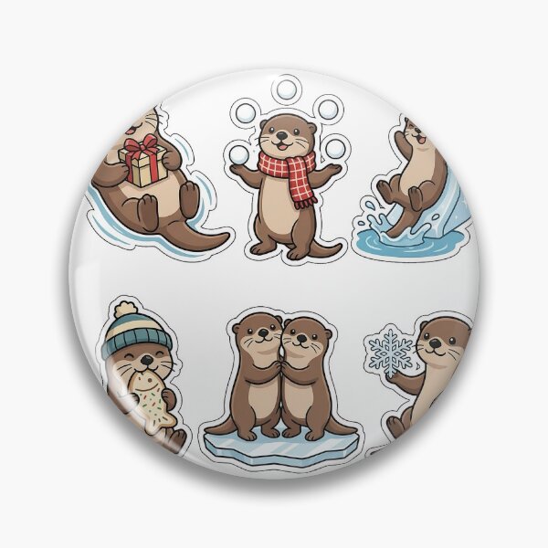 Item preview, Cute Winter Otter Ice Fun Sticker Pack - Playful Water Animals Set designed and sold by SimpleP.