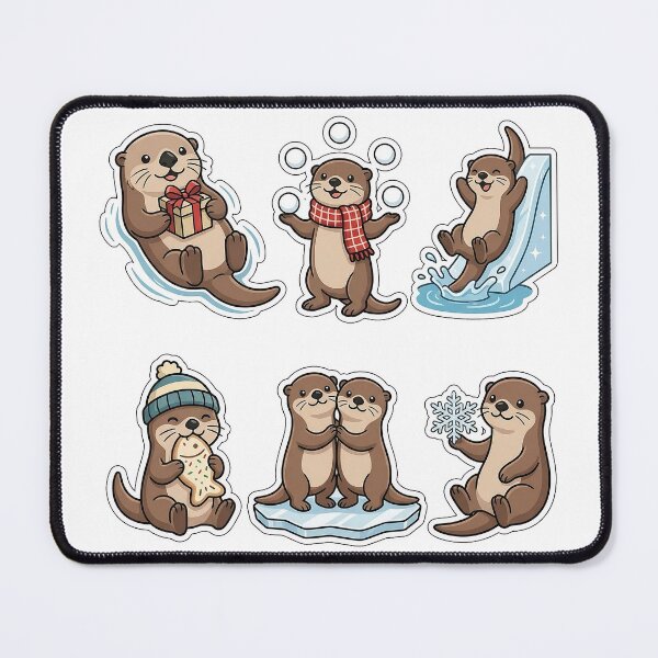 Item preview, Cute Winter Otter Ice Fun Sticker Pack - Playful Water Animals Set designed and sold by SimpleP.