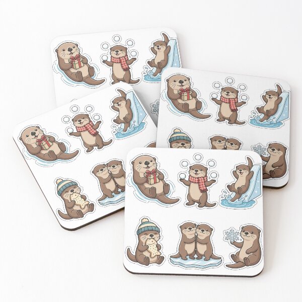 Item preview, Cute Winter Otter Ice Fun Sticker Pack - Playful Water Animals Set designed and sold by SimpleP.
