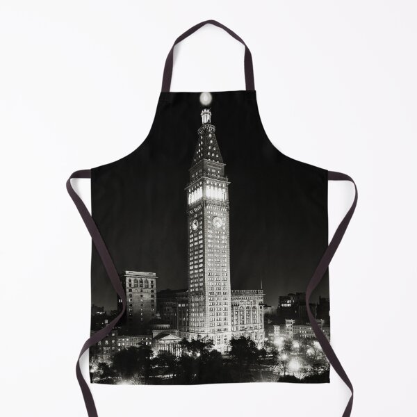 Item preview, 1910 Tallest building in the world, Metropolitan Life Insurance Company building at night, New York City vintage black and white photograph designed and sold by Astrid Arkhangelsky.