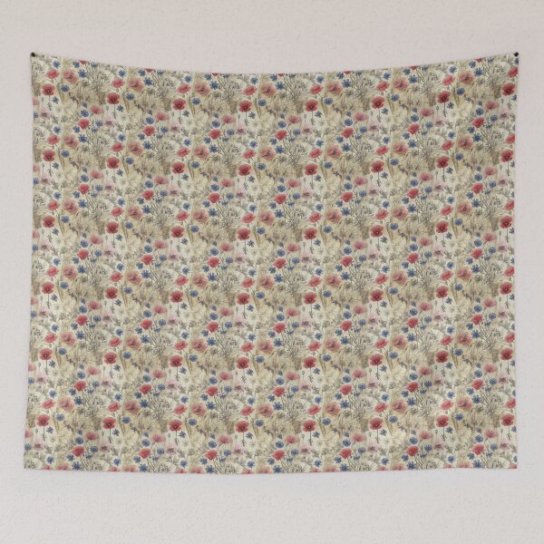 Item preview, Pressed Wildflowers Herbarium Tapestry – Vintage Botanical designed and sold by joy-Moons.