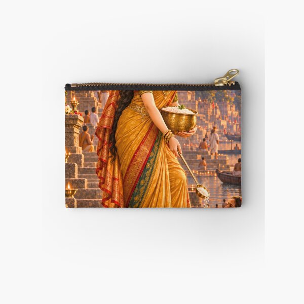 Item preview, Goddess Annapurna Feeding the Hungry in Sacred Kashi designed and sold by Homyar.