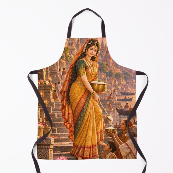 Item preview, Goddess Annapurna Feeding the Hungry in Sacred Kashi designed and sold by Homyar.