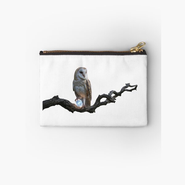 Item preview, Majestic Barn Owl with Glowing Crystal on Twisted Branch designed and sold by OlesiaCraft.