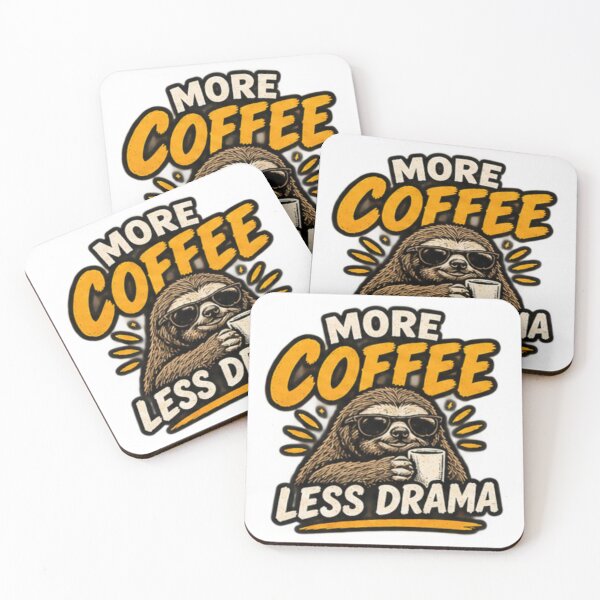 Item preview, More Coffee Less Drama Sloth designed and sold by zenithviv.