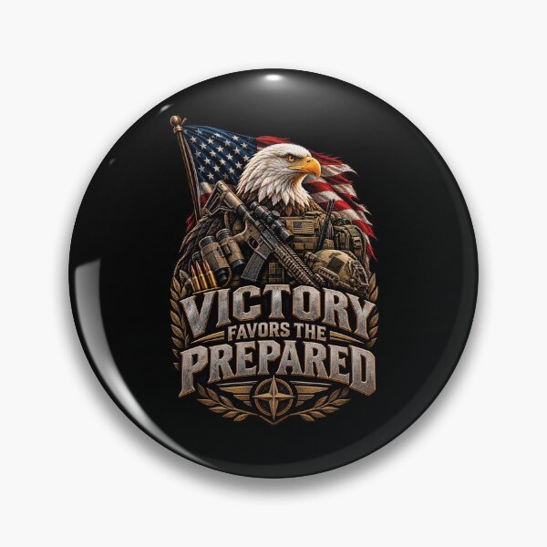 Item preview, Victory Favors The Prepared Patriotic Eagle Skull  designed and sold by CrazySzoopWorld.