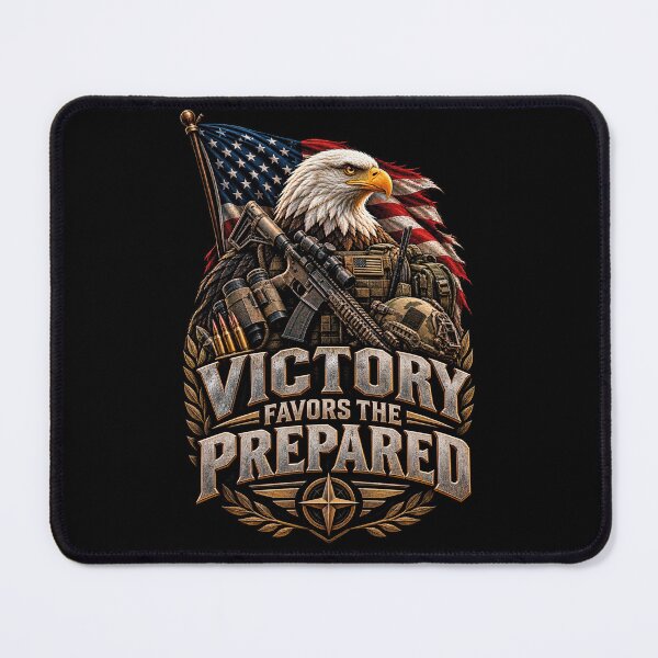 Item preview, Victory Favors The Prepared Patriotic Eagle Skull designed and sold by CrazySzoopWorld.