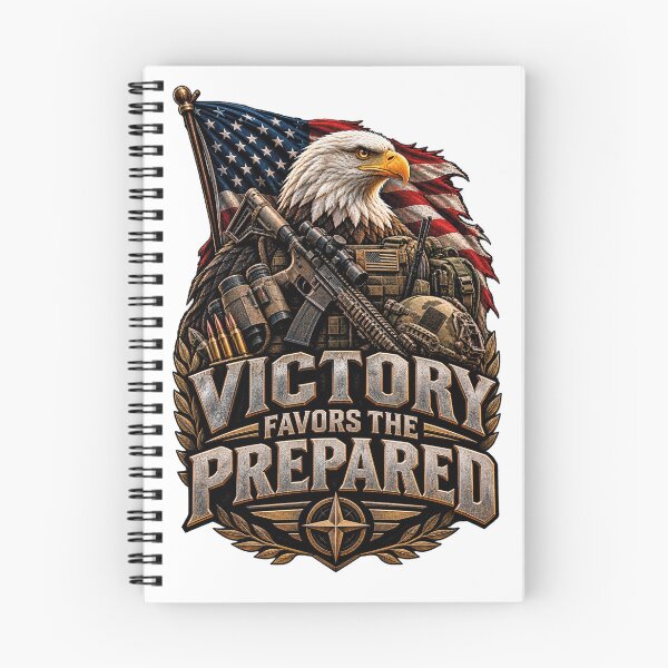 Item preview, Victory Favors The Prepared Patriotic Eagle Skull  designed and sold by CrazySzoopWorld.