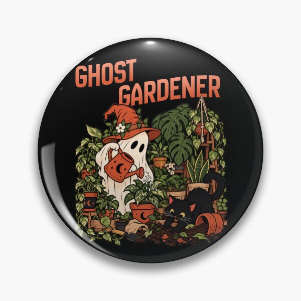 Item preview, Ghost Gardener - Spooky Plant Lover with Black Cat designed and sold by sekrecja.