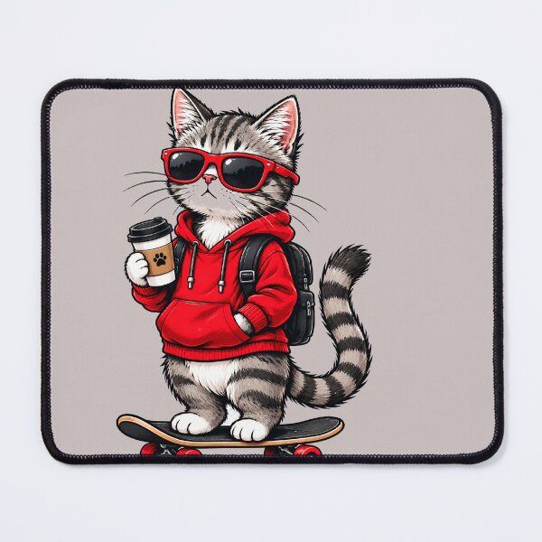 Item preview, Cool Skate Cat Coffee Vibes designed and sold by aminomen.