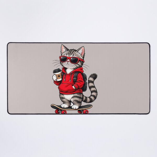Item preview, Cool Skate Cat Coffee Vibes designed and sold by aminomen.