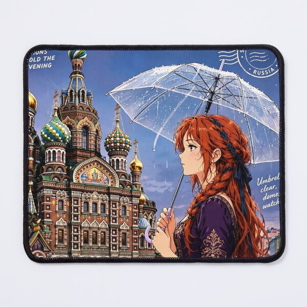 Item preview, Russia — Church of the Savior on Spilled Blood — A Rainy Evening Beneath Saint Petersburg's Colourful Domes designed and sold by DibujandoPorfa.
