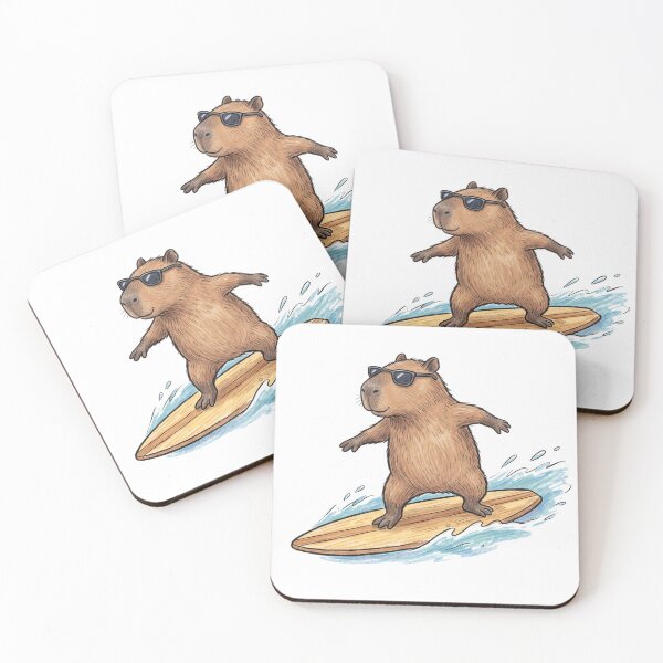 Item preview, Surfing Capybara designed and sold by DoodleDodo.