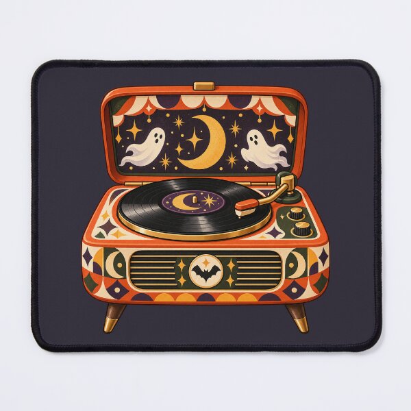 Item preview, Retro Halloween Ghost Record Player designed and sold by AliAltinelArt.