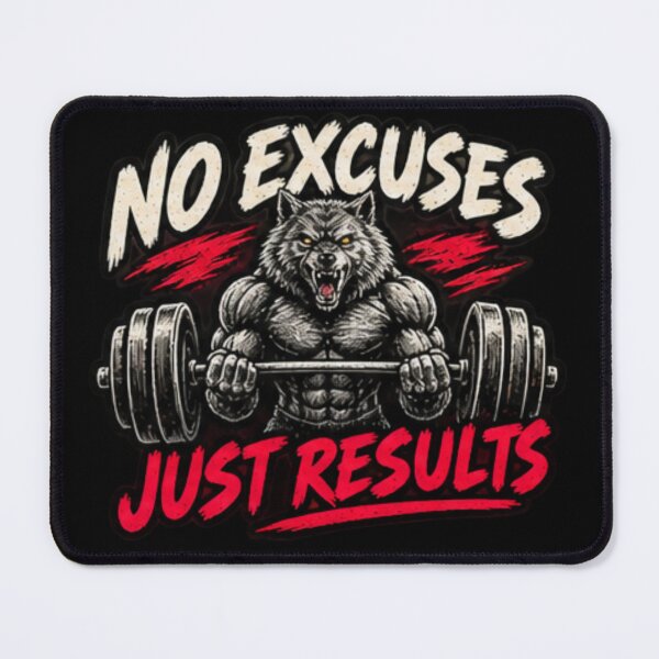 Item preview, No Excuses Just Results Wolf Fitness designed and sold by zenithviv.