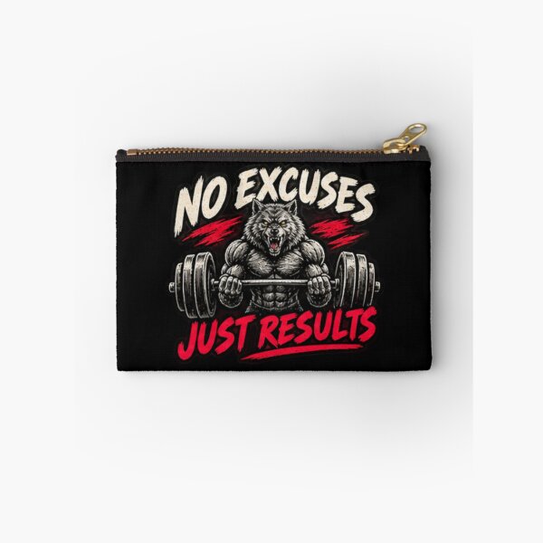Item preview, No Excuses Just Results Wolf Fitness designed and sold by zenithviv.