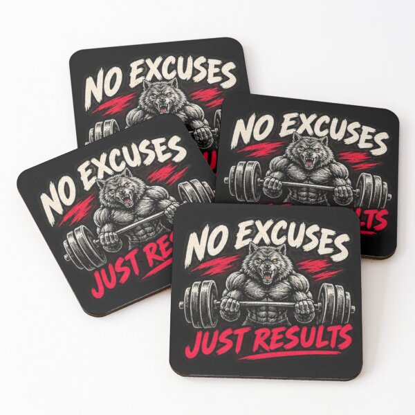 Item preview, No Excuses Just Results Wolf Fitness designed and sold by zenithviv.