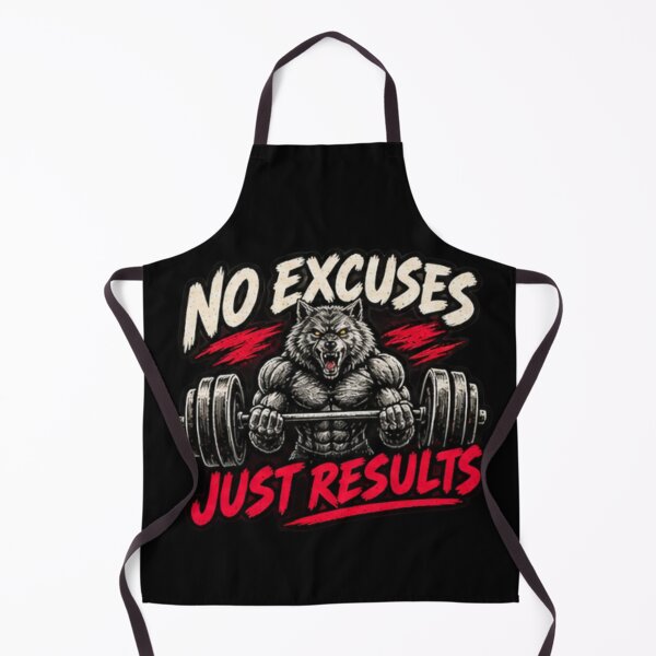 Item preview, No Excuses Just Results Wolf Fitness designed and sold by zenithviv.