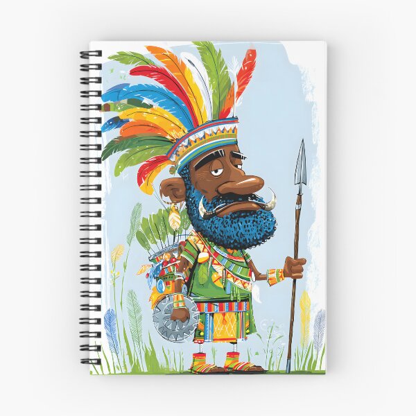 Item preview, Colorful Cartoon Warrior with Tribal Elements designed and sold by Artessie.