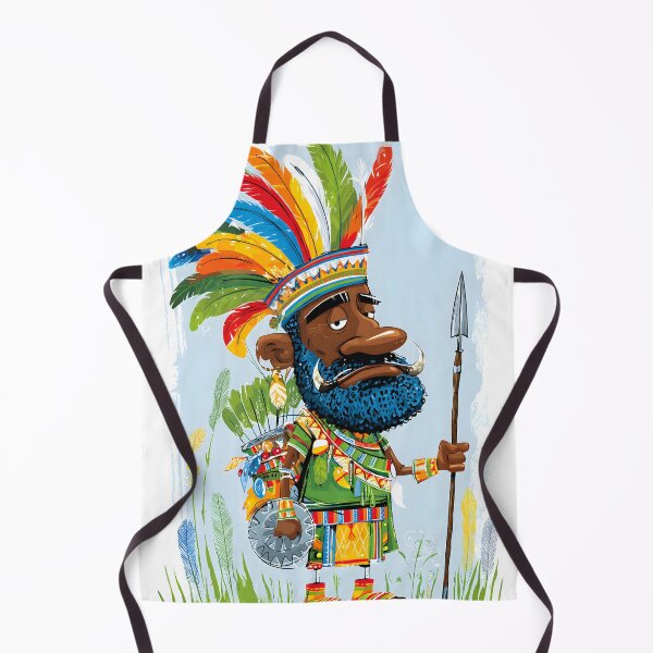 Item preview, Colorful Cartoon Warrior with Tribal Elements designed and sold by Artessie.