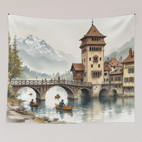 Item preview, Medieval village (Switzerland) designed and sold by jefboutique6150.