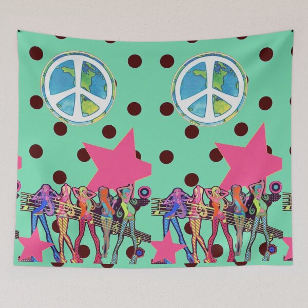 Item preview, Y2K Pop Girl Party | 2000s Groovy Earth Peace Sign Aesthetic designed and sold by BrontesWhimsyStore.