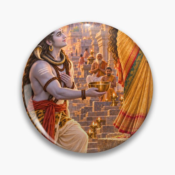 Item preview, Lord Shiva Seeks Alms from Goddess Annapurna in Kashi designed and sold by Homyar.