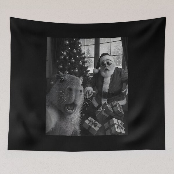 Item preview, Christmas Kawaii cute Capybara With Santa designed and sold by BASKF.