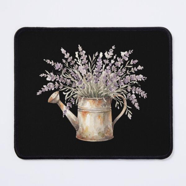 Item preview, Vintage Watercolor Lavender Bouquet In Watering Can designed and sold by bvdesignart.