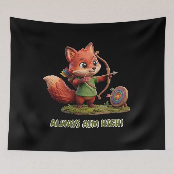Item preview, Always Aim High - Cute 3D Fox Archer with Bow designed and sold by WhimsicalStudioArt.