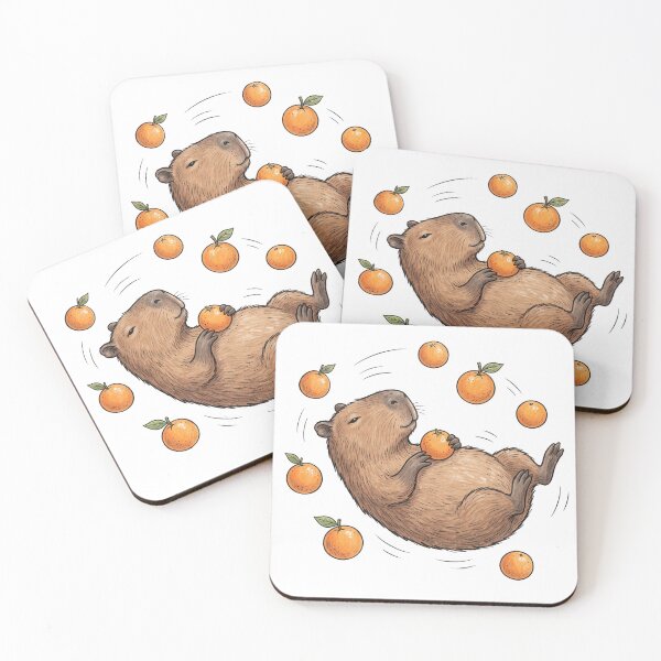 Item preview, Orange Loving Capybara designed and sold by DoodleDodo.