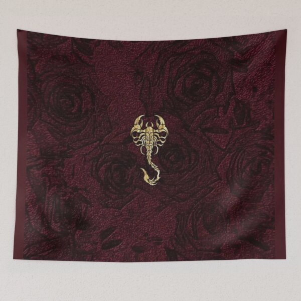 Item preview, Golden Scorpion Burgundy Rose | Dark Romantic Gothic Emblem designed and sold by BrontesWhimsyStore.