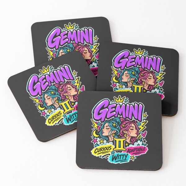 Item preview, Gemini Zodiac Sign – Colorful Pop Astrology Twins Personality Design designed and sold by MetaModel Editions.
