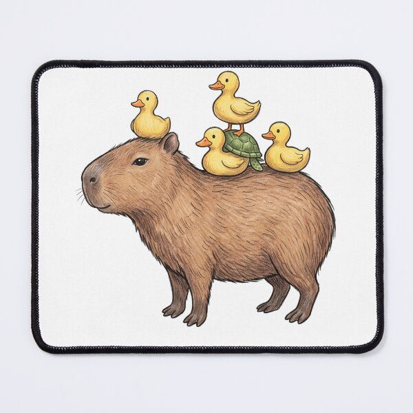 Item preview, Capybara playing with Ducks designed and sold by DoodleDodo.