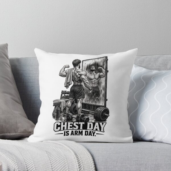 Item preview, Chest Day Is Arm Day Gym Motivation designed and sold by CrazySzoopWorld.