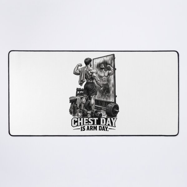 Item preview, Chest Day Is Arm Day Gym Motivation designed and sold by CrazySzoopWorld.