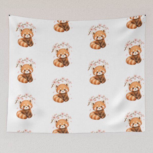 Item preview, Kawaii Red Panda Cherry Blossom designed and sold by Animepopstudio.