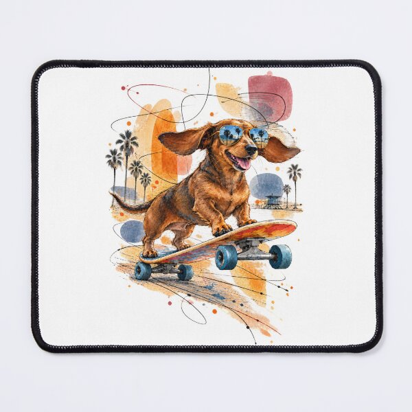 Item preview, Venice Beach Dachshund Skateboard Wheelie designed and sold by Russell Thorne.