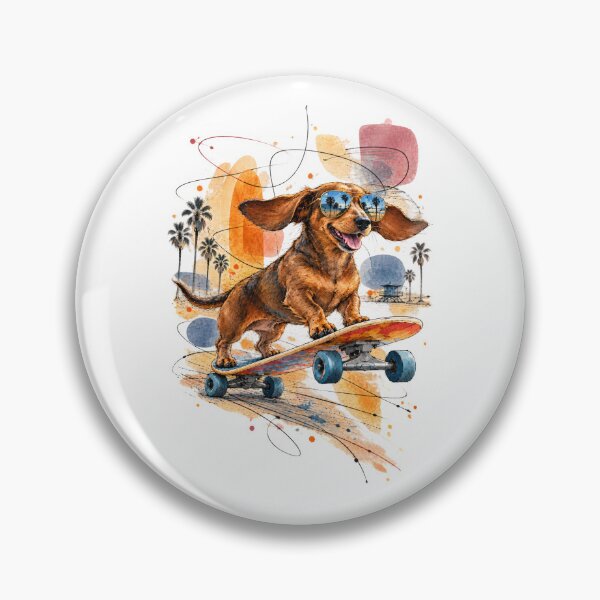 Item preview, Venice Beach Dachshund Skateboard Wheelie designed and sold by Russell Thorne.