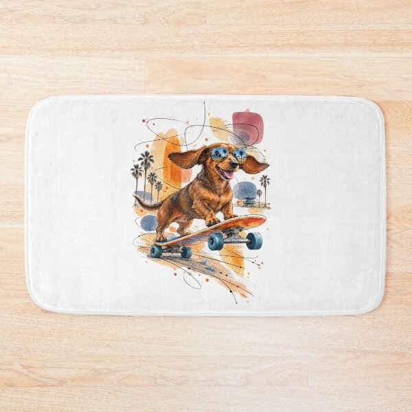 Item preview, Venice Beach Dachshund Skateboard Wheelie designed and sold by Russell Thorne.