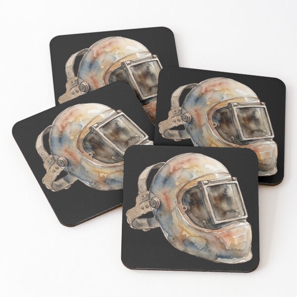 Item preview, Vintage Watercolor Welding Helmet Art Design designed and sold by bvdesignart.