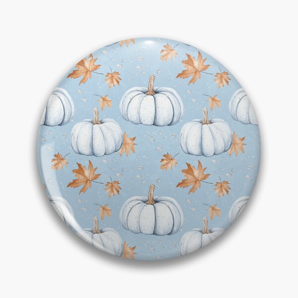 Item preview, White Pumpkins on Sky Blue Pattern designed and sold by Kritiveemporio.