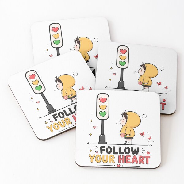 Item preview, Follow Your Heart – Cute Kawaii Inspirational Love & Positive Vibes designed and sold by CRAZZYDOODLES.
