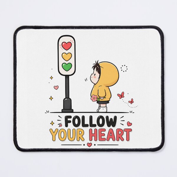 Item preview, Follow Your Heart – Cute Kawaii Inspirational Love & Positive Vibes designed and sold by CRAZZYDOODLES.