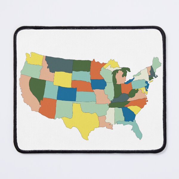 Item preview, Pastel USA Map - Colourful States Line Art designed and sold by iampaulmorris.