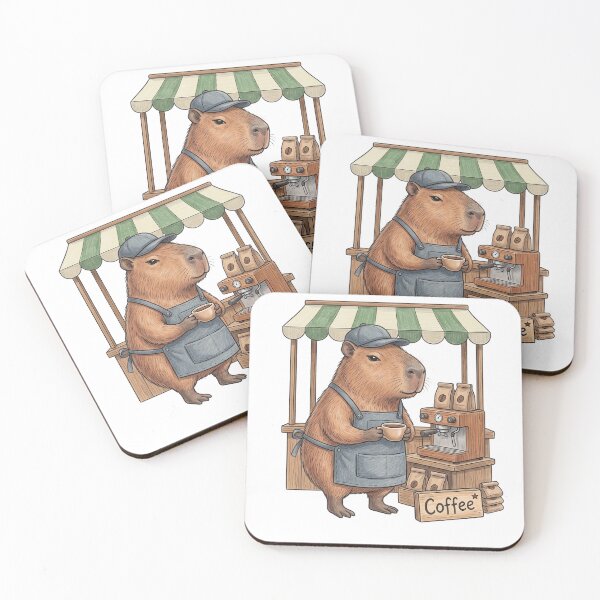 Item preview, A capybara who loves coffee designed and sold by DoodleDodo.