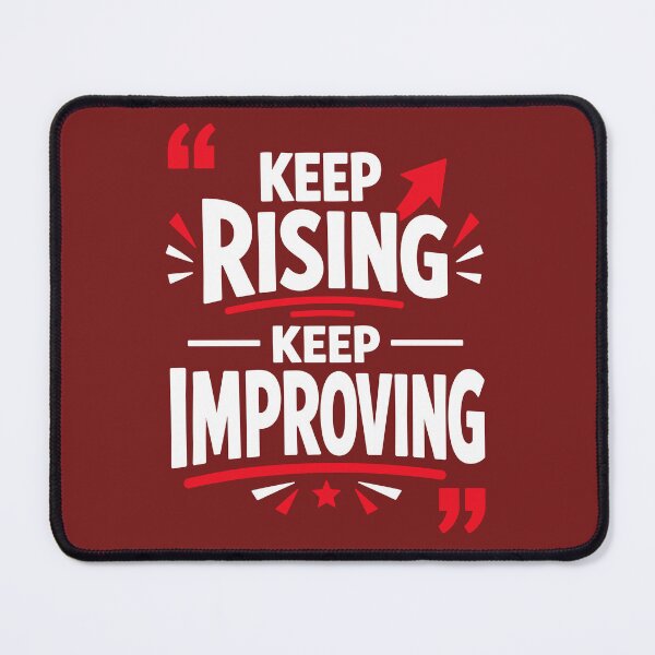 Item preview, Keep Rising Keep Improving Motivational Self Improvement Typography T-Shirt designed and sold by rejowan-arts.