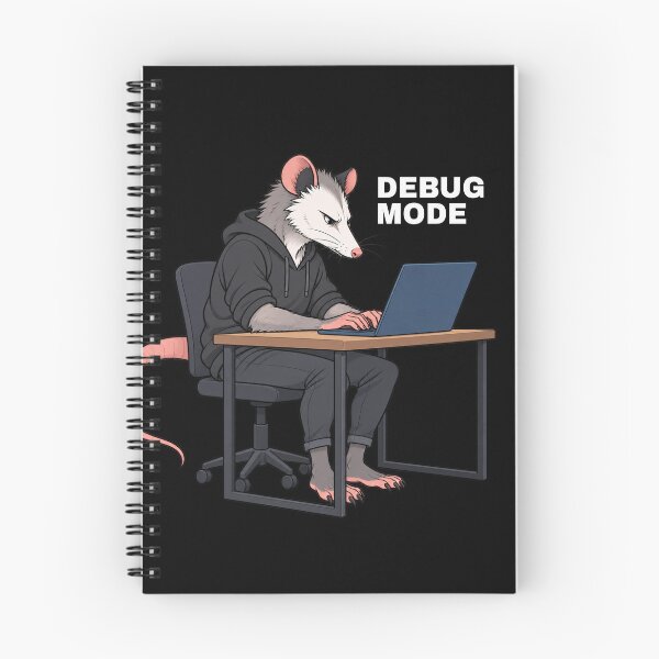 Item preview, Opossum Programmer in Debug Mode Working on Laptop designed and sold by SayMaria.