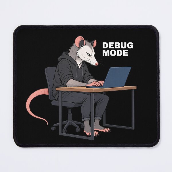 Item preview, Opossum Programmer in Debug Mode Working on Laptop designed and sold by SayMaria.